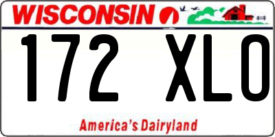WI license plate 172XLO