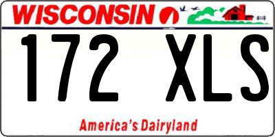 WI license plate 172XLS