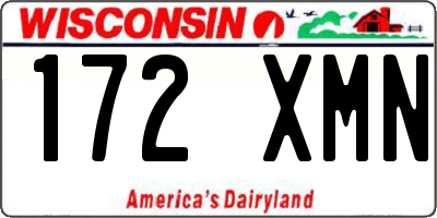 WI license plate 172XMN