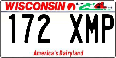 WI license plate 172XMP