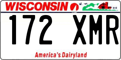 WI license plate 172XMR
