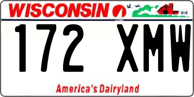 WI license plate 172XMW