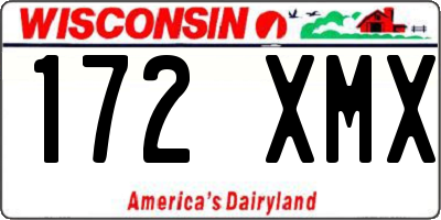 WI license plate 172XMX