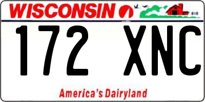 WI license plate 172XNC