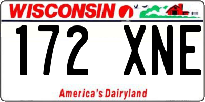 WI license plate 172XNE