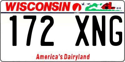 WI license plate 172XNG