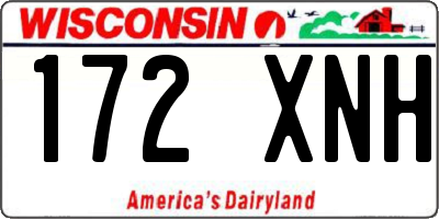 WI license plate 172XNH