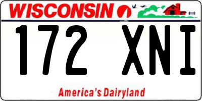 WI license plate 172XNI