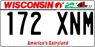 WI license plate 172XNM