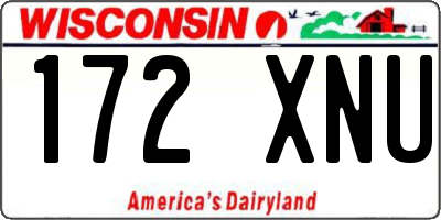 WI license plate 172XNU