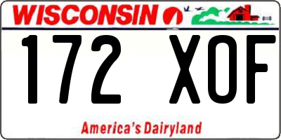 WI license plate 172XOF