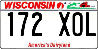WI license plate 172XOL