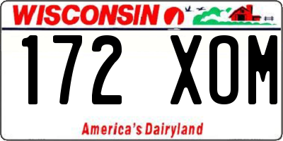 WI license plate 172XOM