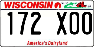 WI license plate 172XOO