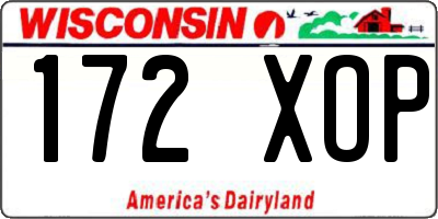 WI license plate 172XOP