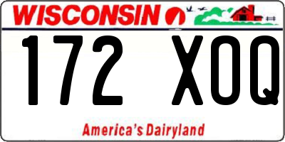 WI license plate 172XOQ