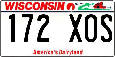WI license plate 172XOS