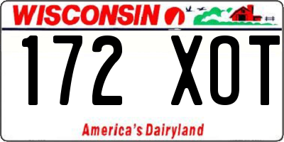 WI license plate 172XOT