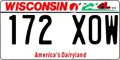 WI license plate 172XOW
