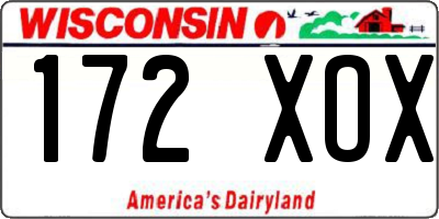 WI license plate 172XOX