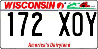 WI license plate 172XOY