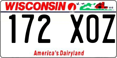 WI license plate 172XOZ