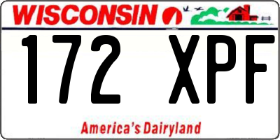 WI license plate 172XPF