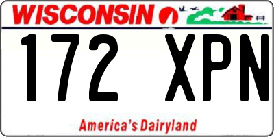 WI license plate 172XPN
