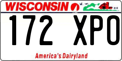 WI license plate 172XPO