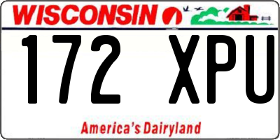 WI license plate 172XPU