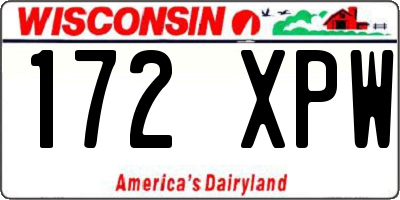 WI license plate 172XPW