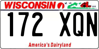 WI license plate 172XQN