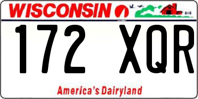 WI license plate 172XQR