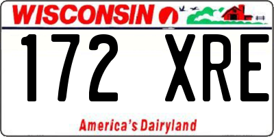 WI license plate 172XRE
