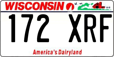 WI license plate 172XRF