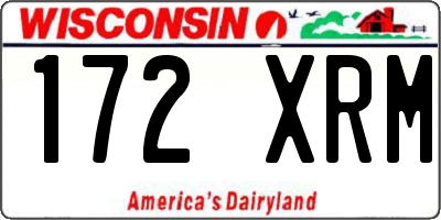WI license plate 172XRM