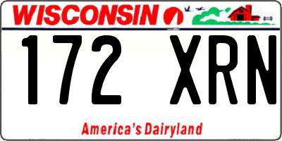 WI license plate 172XRN