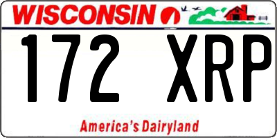 WI license plate 172XRP
