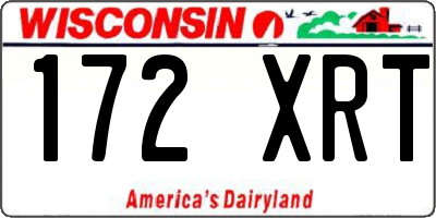 WI license plate 172XRT