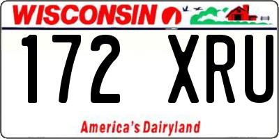 WI license plate 172XRU