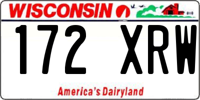 WI license plate 172XRW