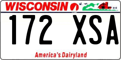 WI license plate 172XSA