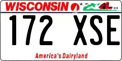 WI license plate 172XSE