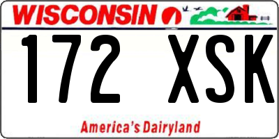 WI license plate 172XSK
