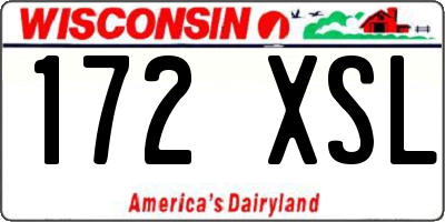 WI license plate 172XSL