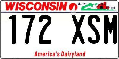 WI license plate 172XSM