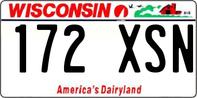 WI license plate 172XSN