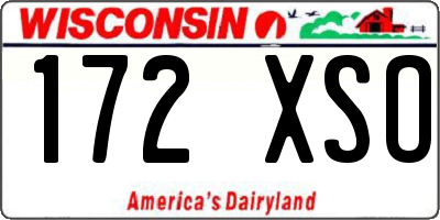 WI license plate 172XSO