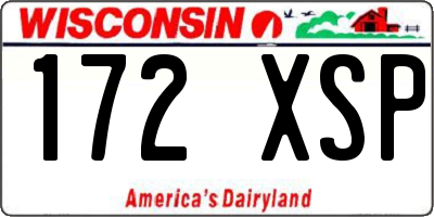 WI license plate 172XSP