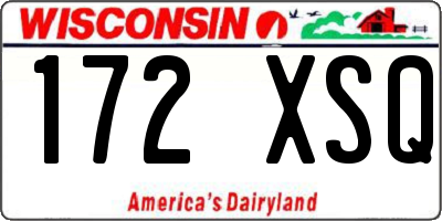 WI license plate 172XSQ